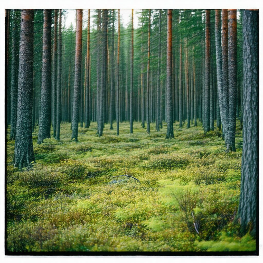 Lush green forest with a dense canopy of trees