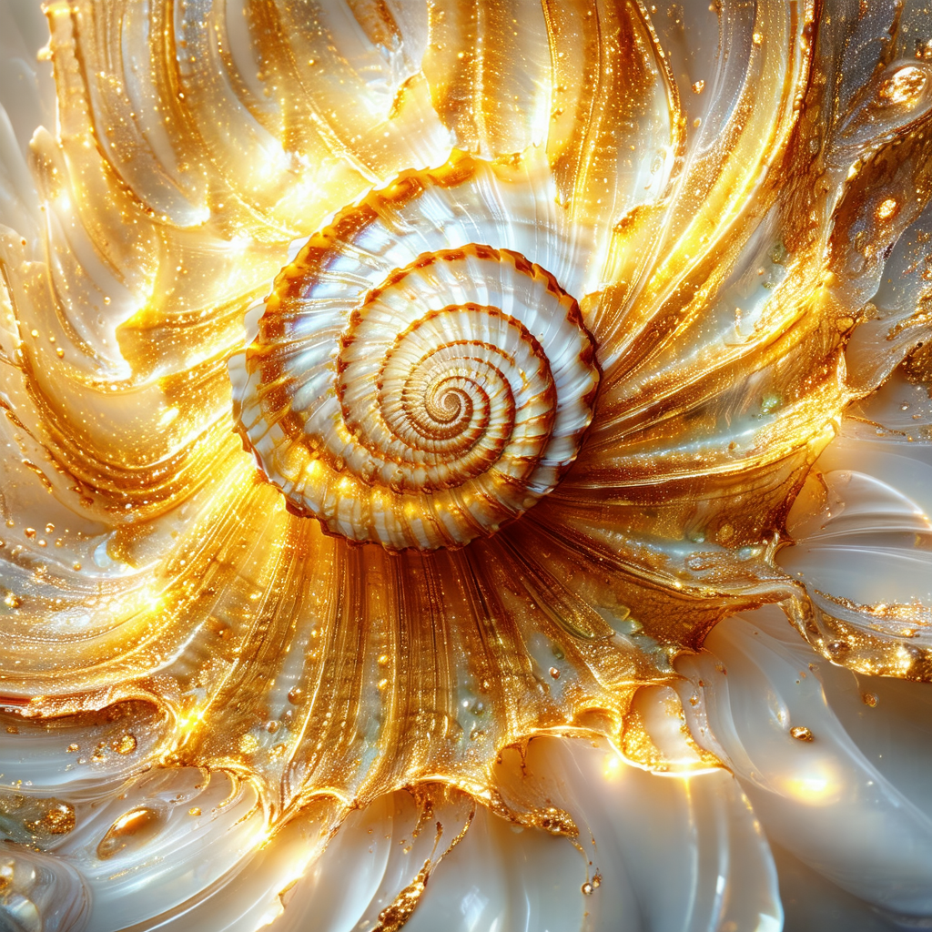Beautifully crafted shell, possibly a seashell, with a sp...