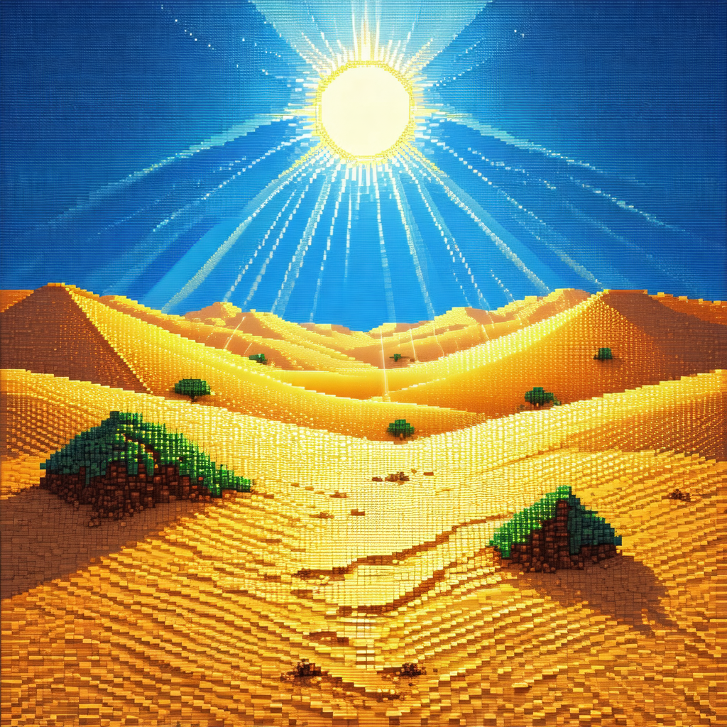Digital painting of a desert landscape