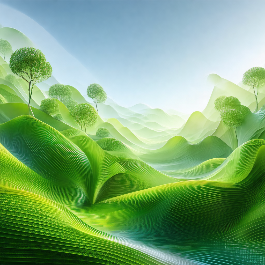 Lush green hillside with a forest of trees