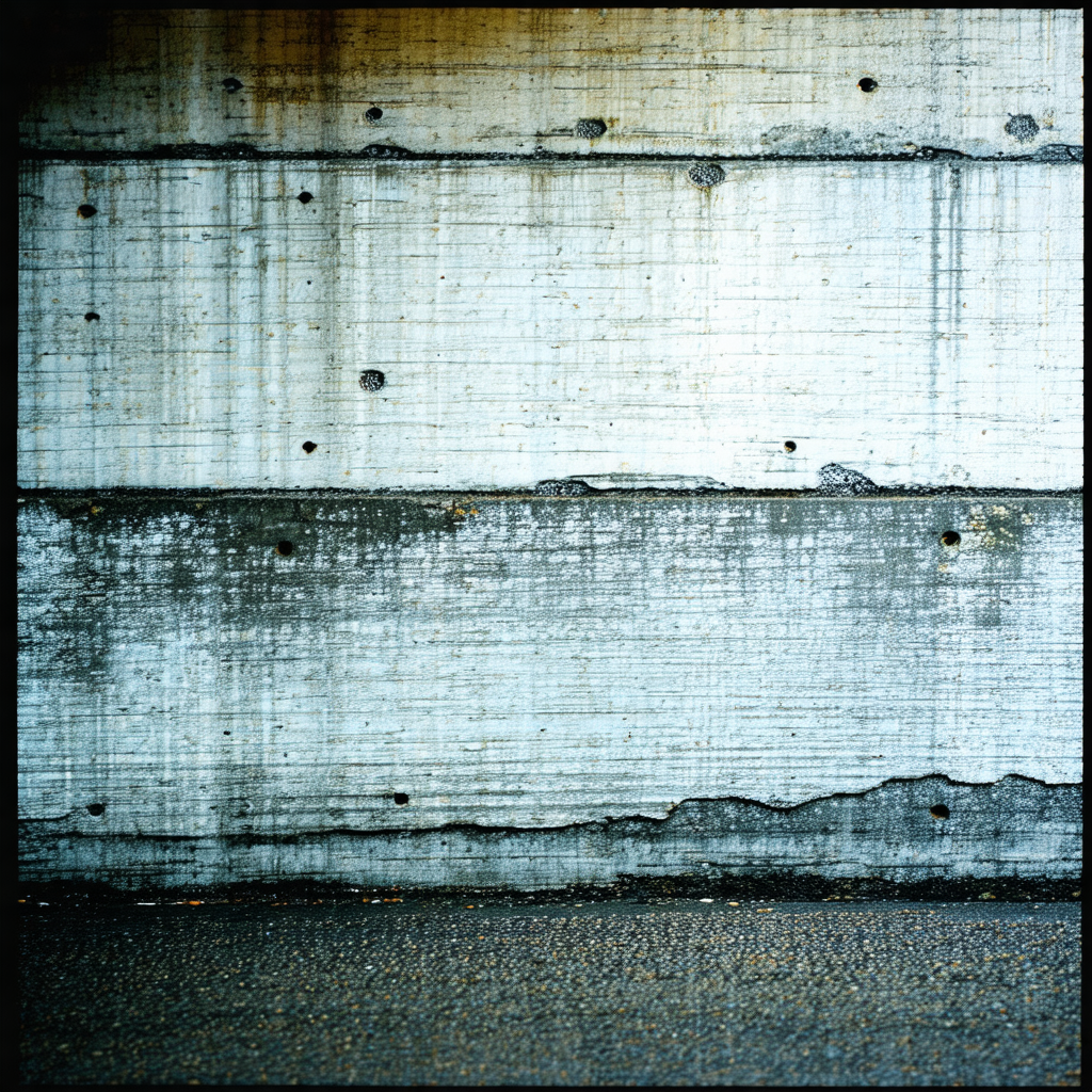 Concrete wall with a few holes in it