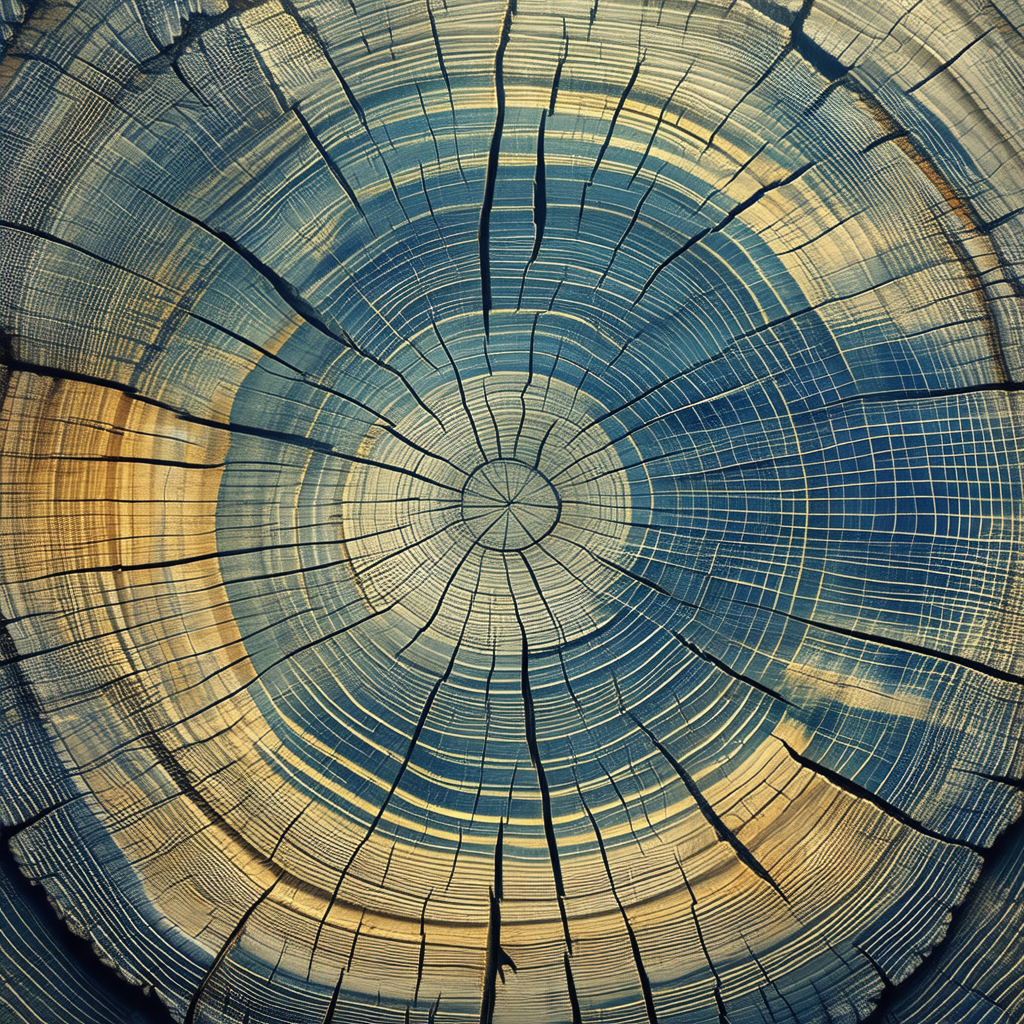 Large, circular piece of wood with a distinctive spiral p...