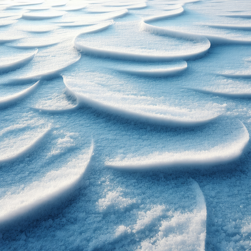 Snowy landscape with a large body of snow covering the gr...