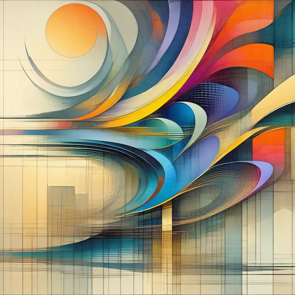 Colorful painting of a cityscape