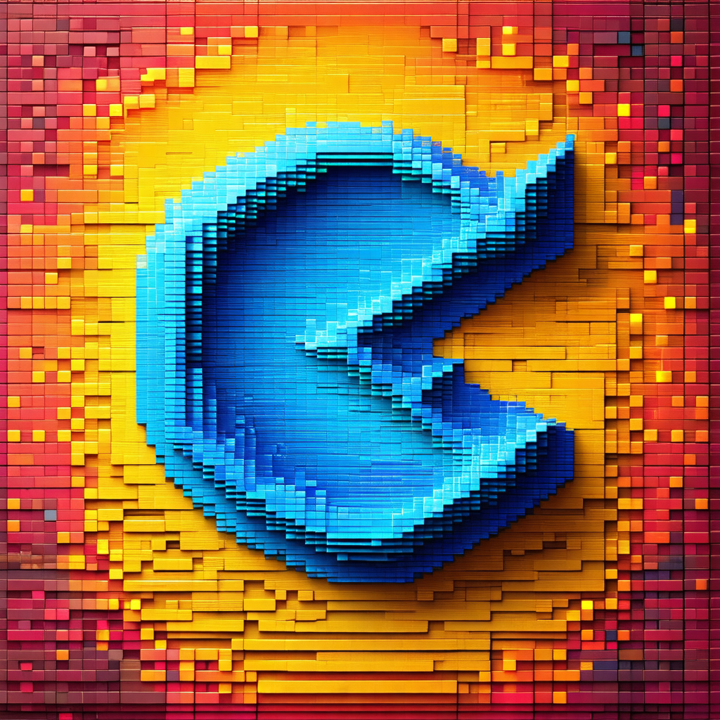 Colorful and intricate mosaic of a blue and yellow circle