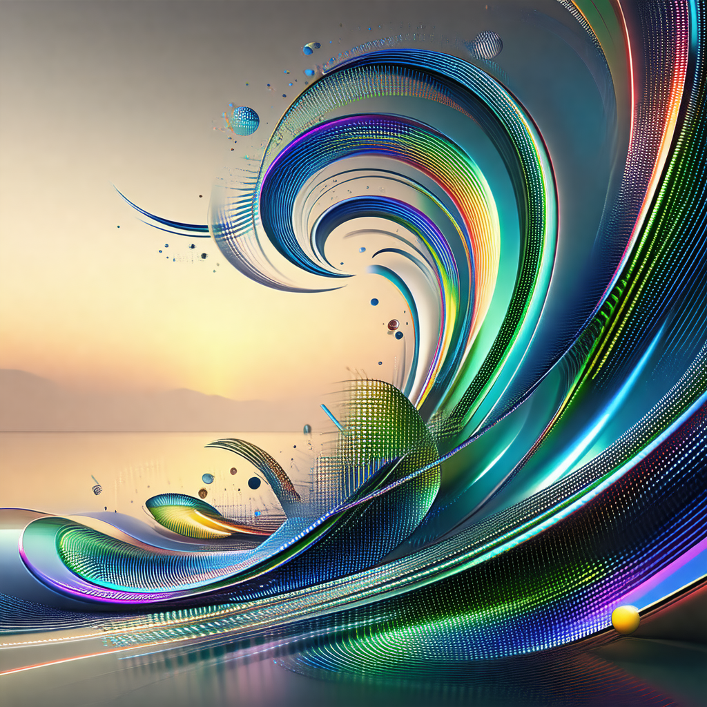 Colorful and vibrant painting of a wave