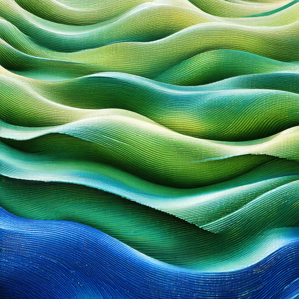 Large, colorful wave that appears to be made of plastic