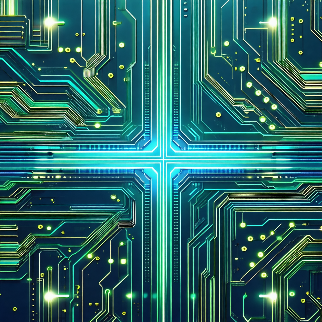 Close-up of a computer circuit board with a cross symbol ...
