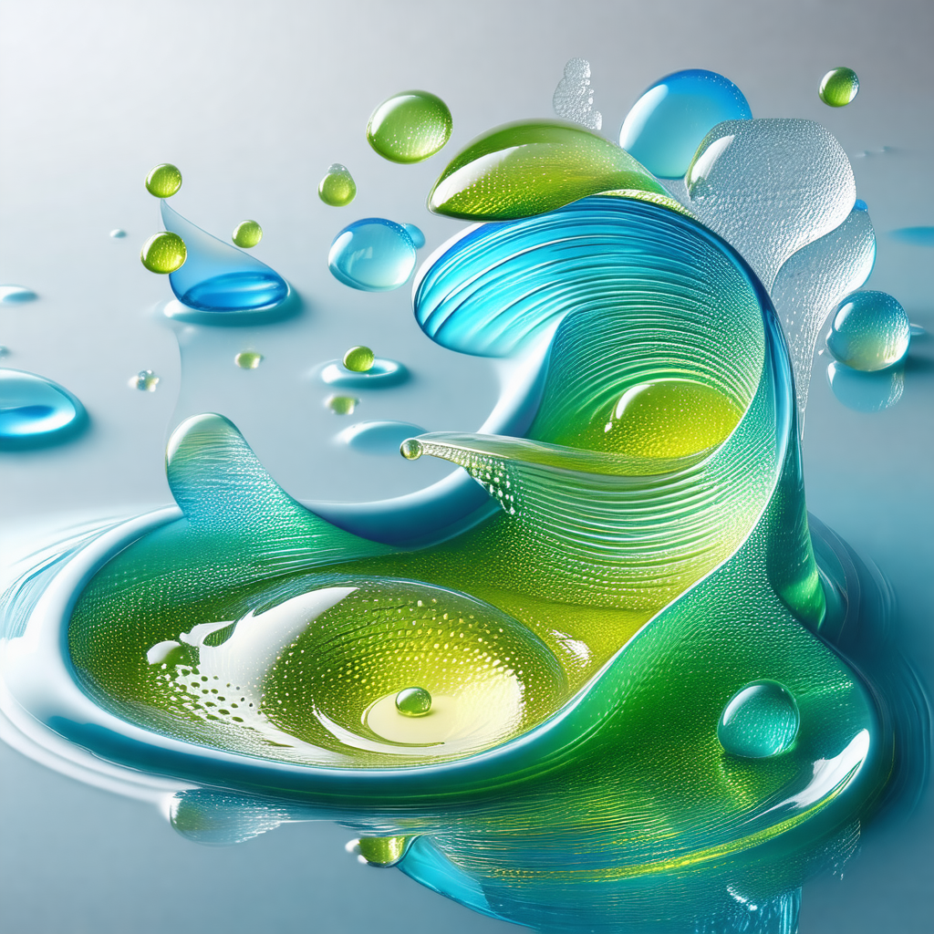 Blue and green ocean wave with a green and yellow center