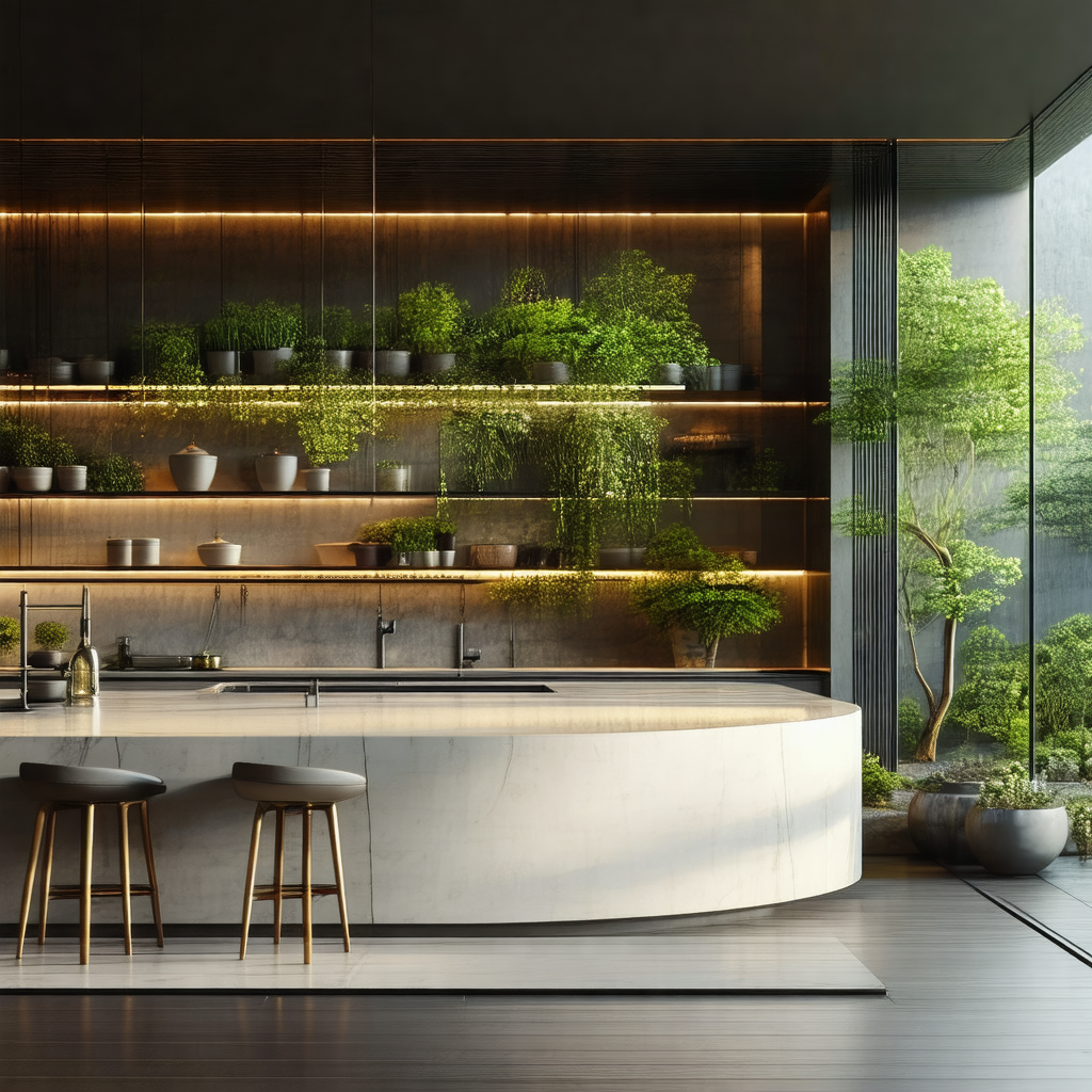 Large, modern kitchen with a center island