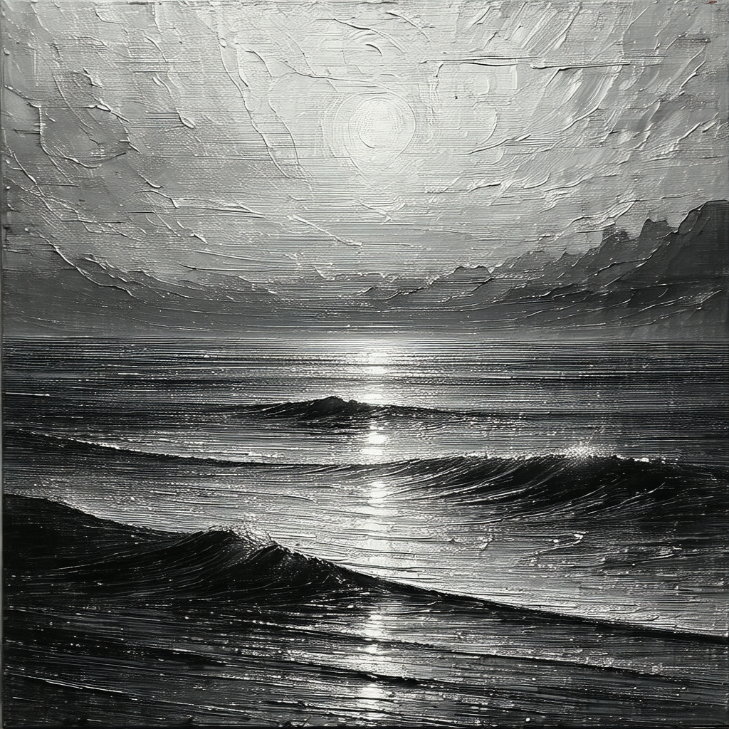 Captures a beautiful sunset over the ocean