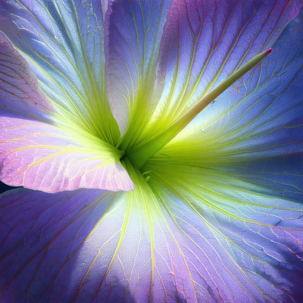 Large, colorful flower with a long, thin stem