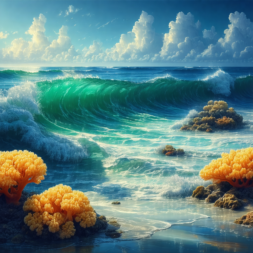 Beautiful beach scene with a large body of water in the b...