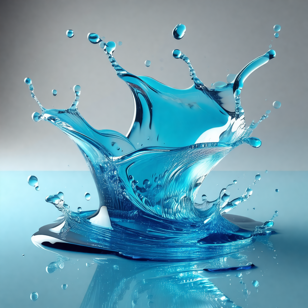 Blue liquid, possibly water or a blue substance, splashin...