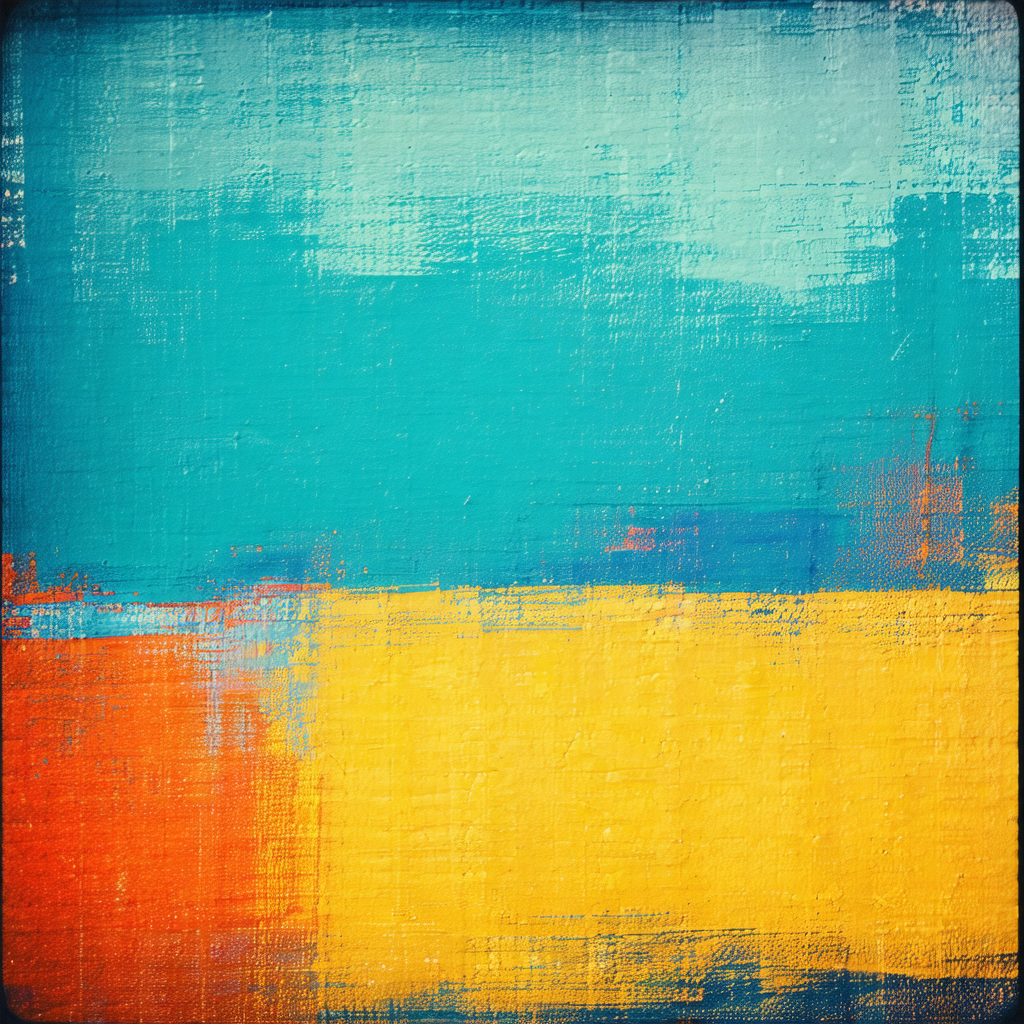 Painting of a blue and yellow square