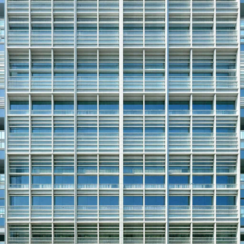 Large, modern building with many windows