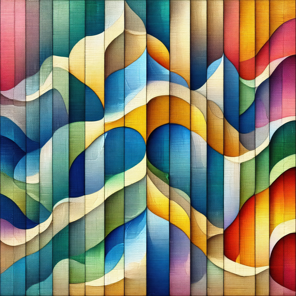 Colorful painting of a wave, featuring a variety of color...