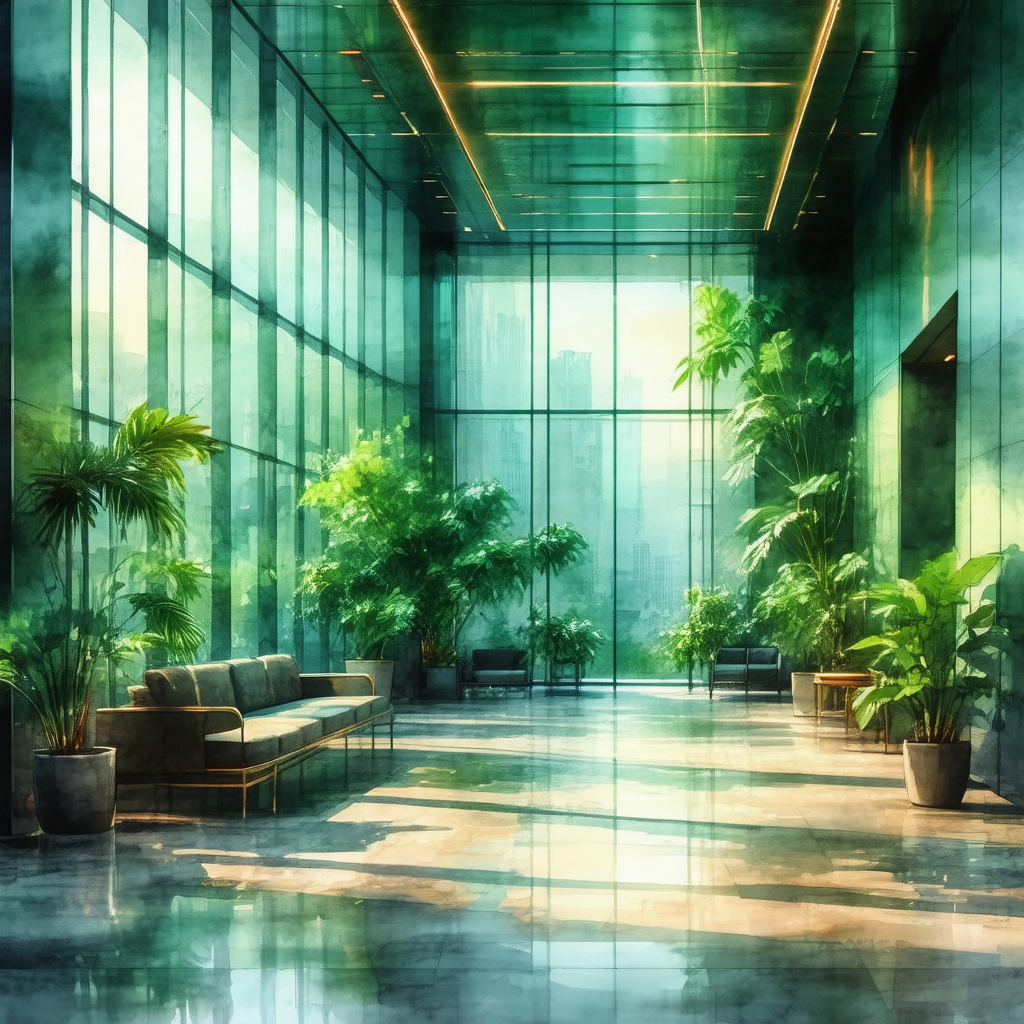 Large, open, and well-lit room with a variety of potted p...
