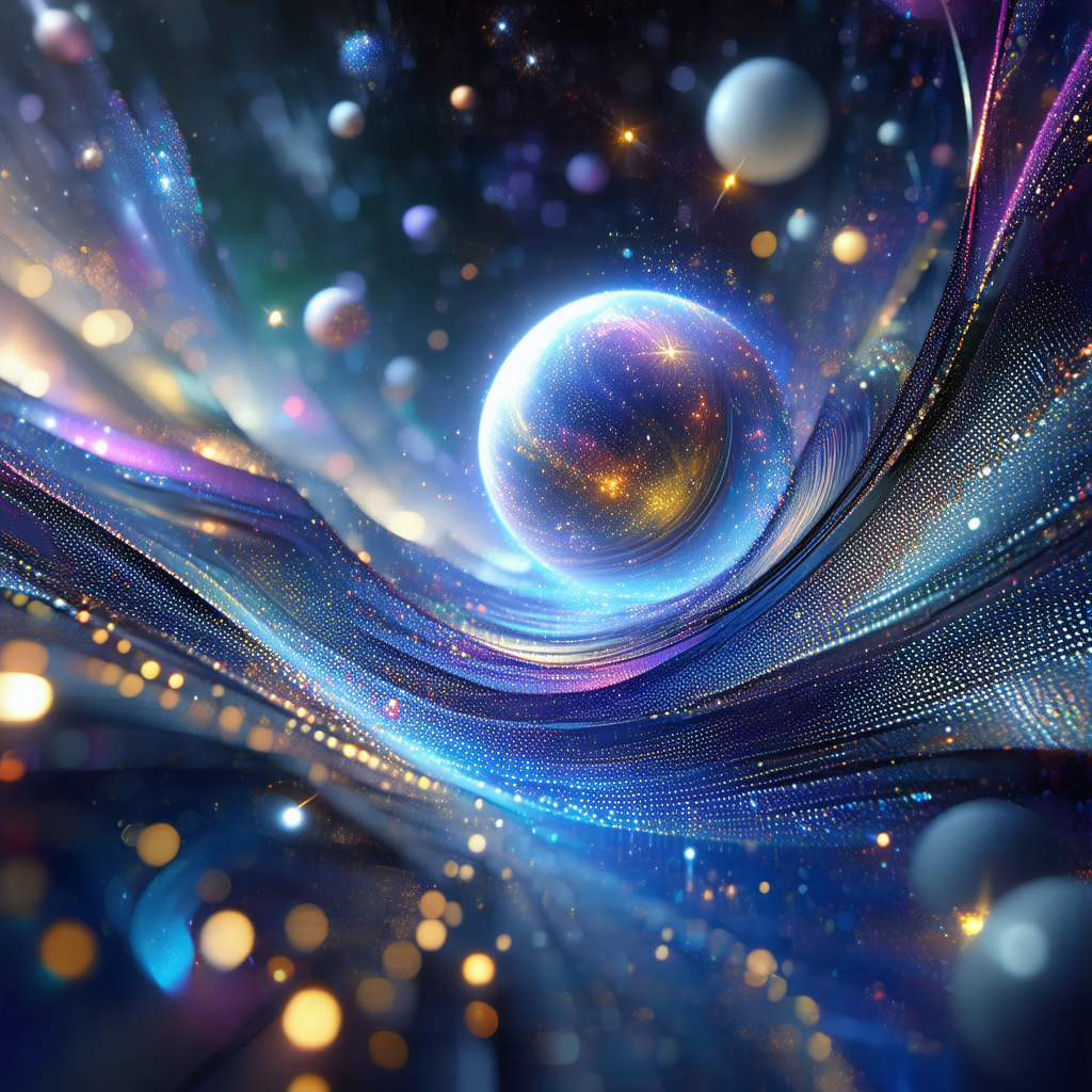 Colorful and vibrant space scene featuring a large, glowi...