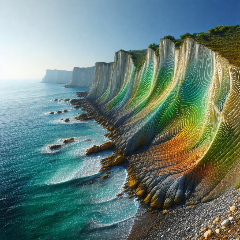 Beautiful coastal landscape with a large cliff overlookin...