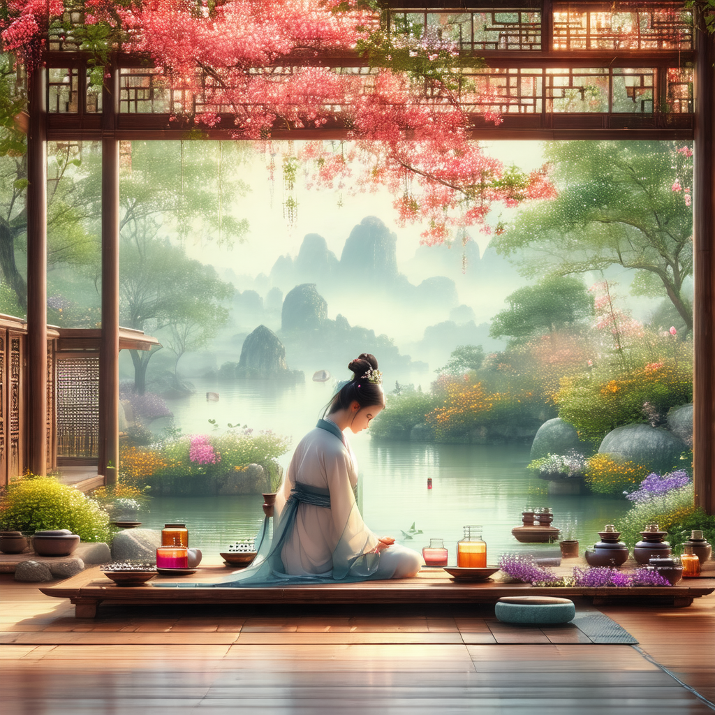Woman sitting on a wooden bench near a body of water
