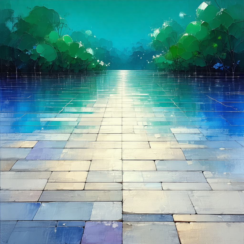 Long, narrow pathway that leads to a body of water