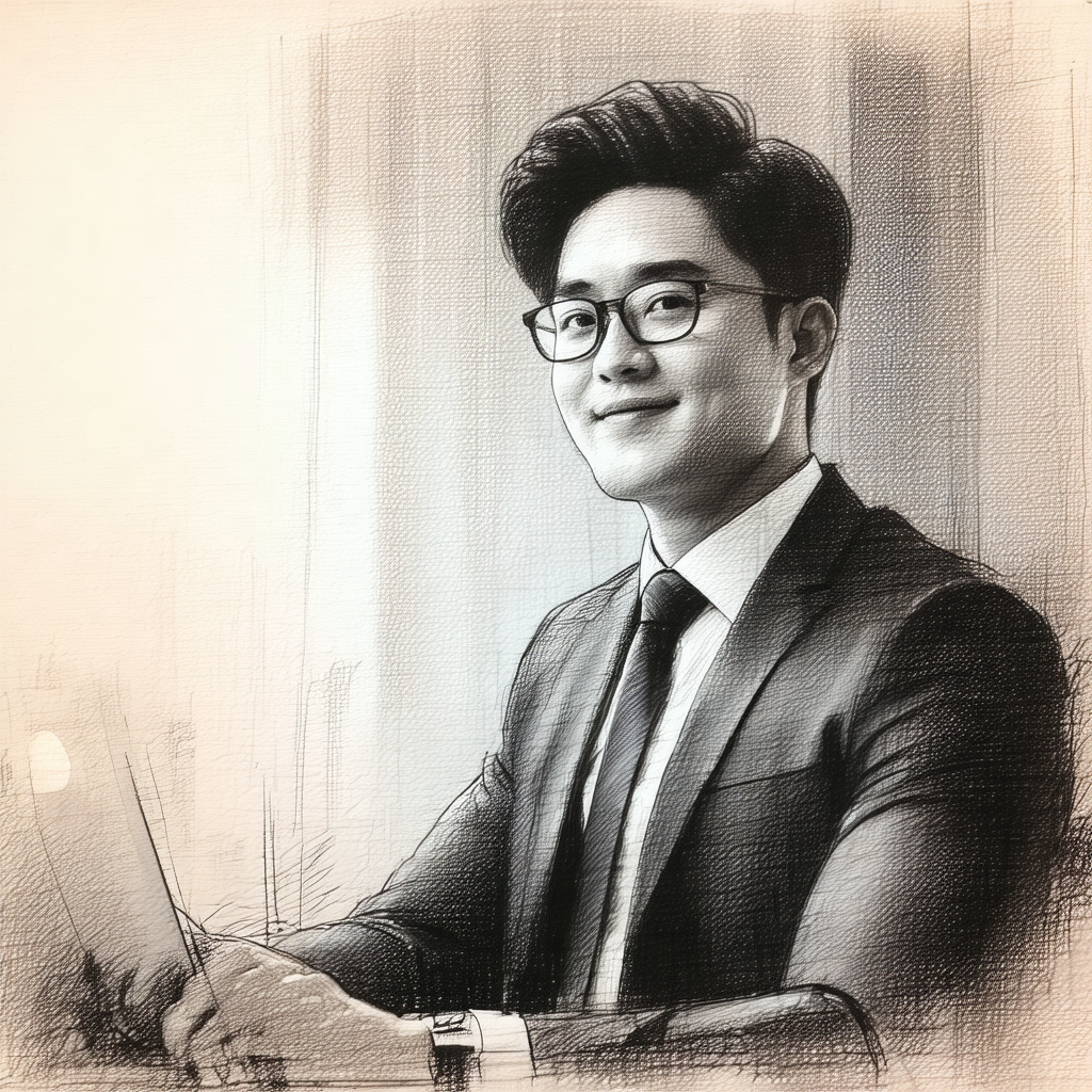 Man wearing a suit and tie, sitting at a desk and working...