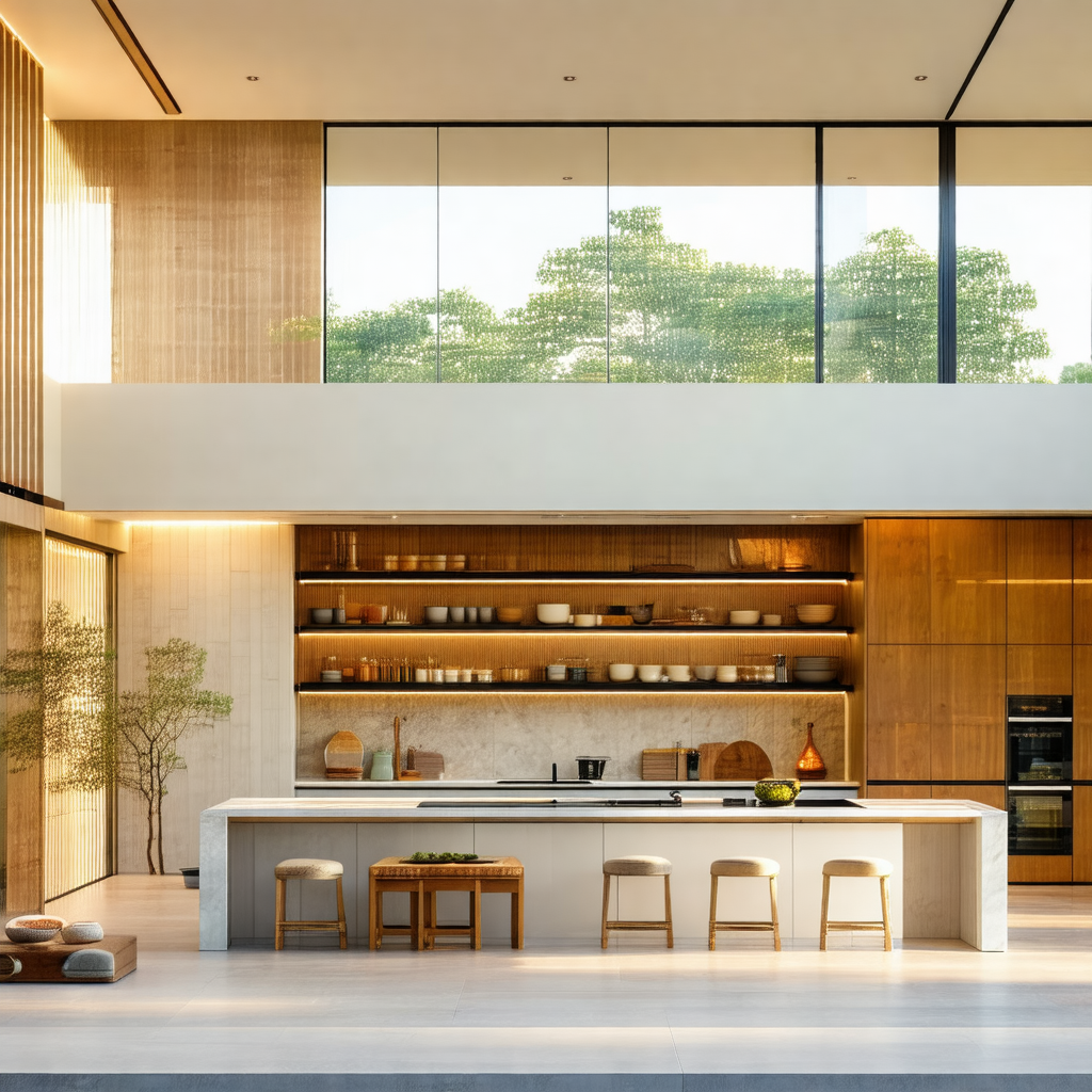 Large, modern kitchen with a center island