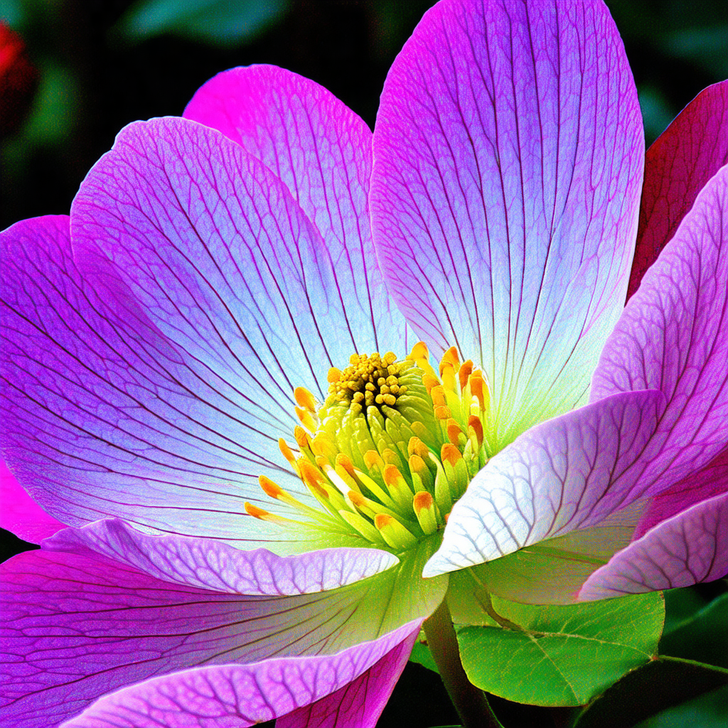 Beautiful purple flower with a yellow center, sitting in ...