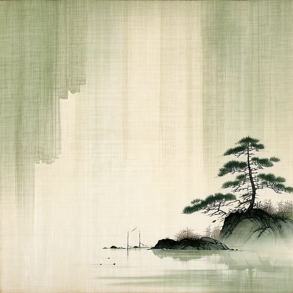 Small tree standing on a rock in the middle of a body of ...