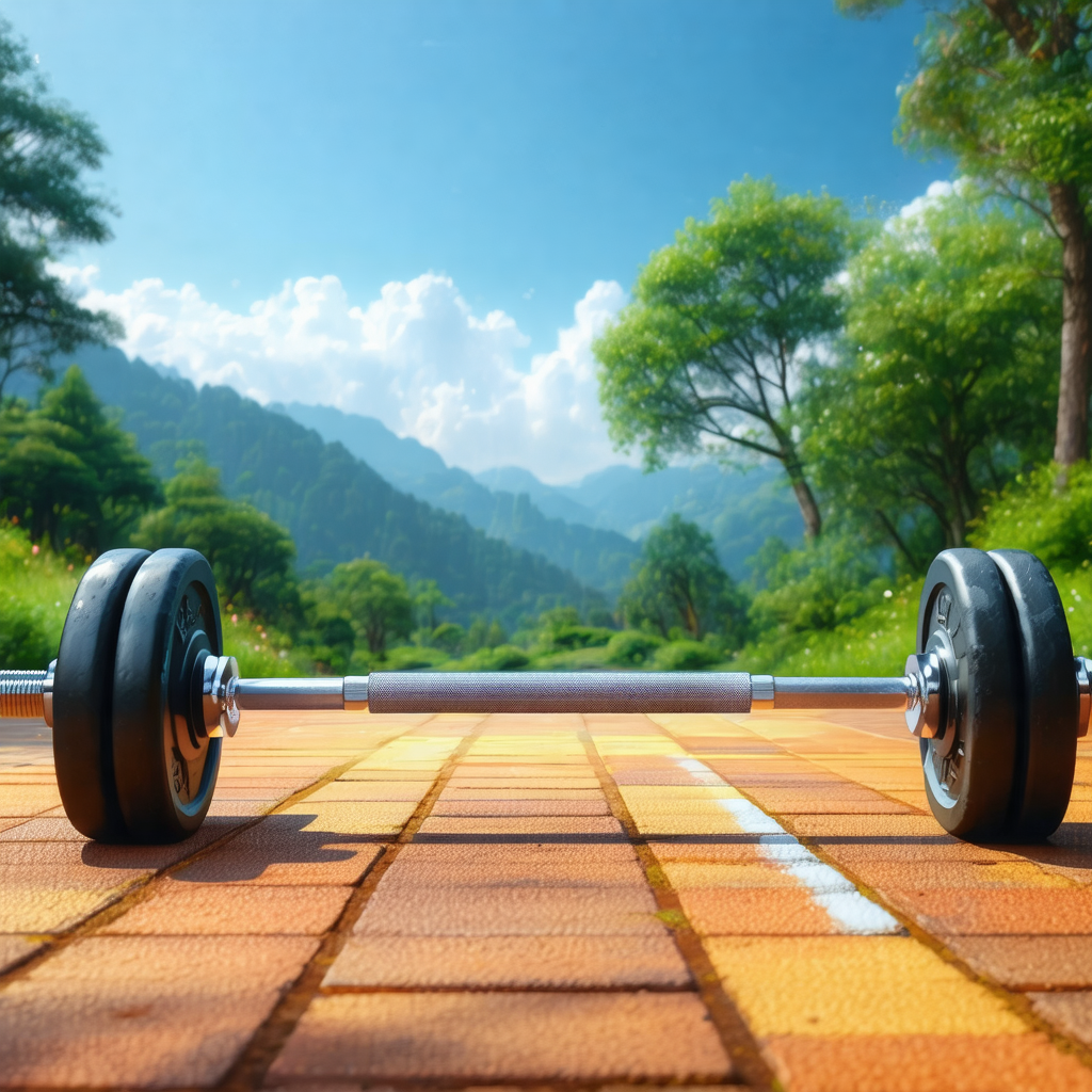 Large barbell, which is a piece of exercise equipment, pl...