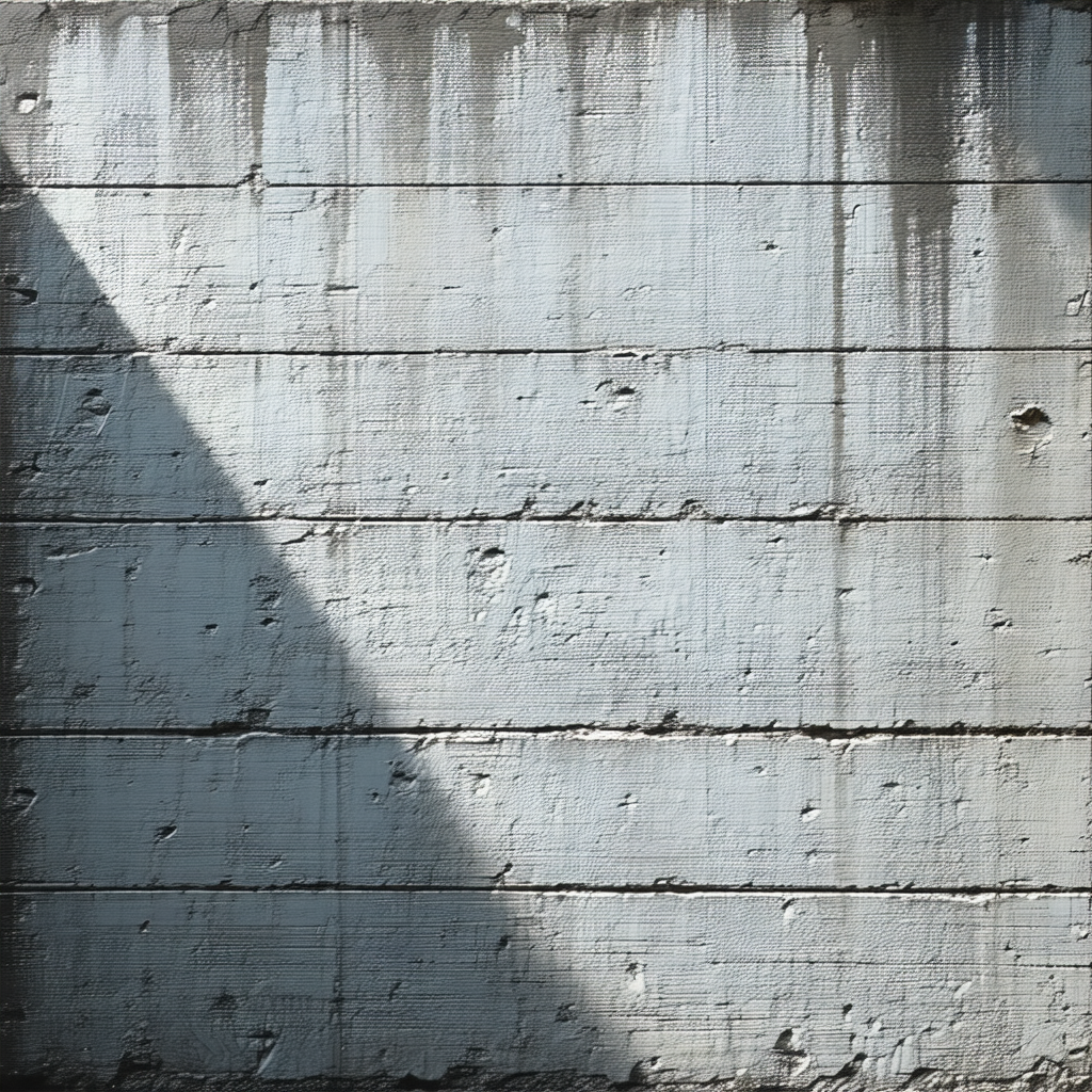 Large concrete wall with a shadow cast on it