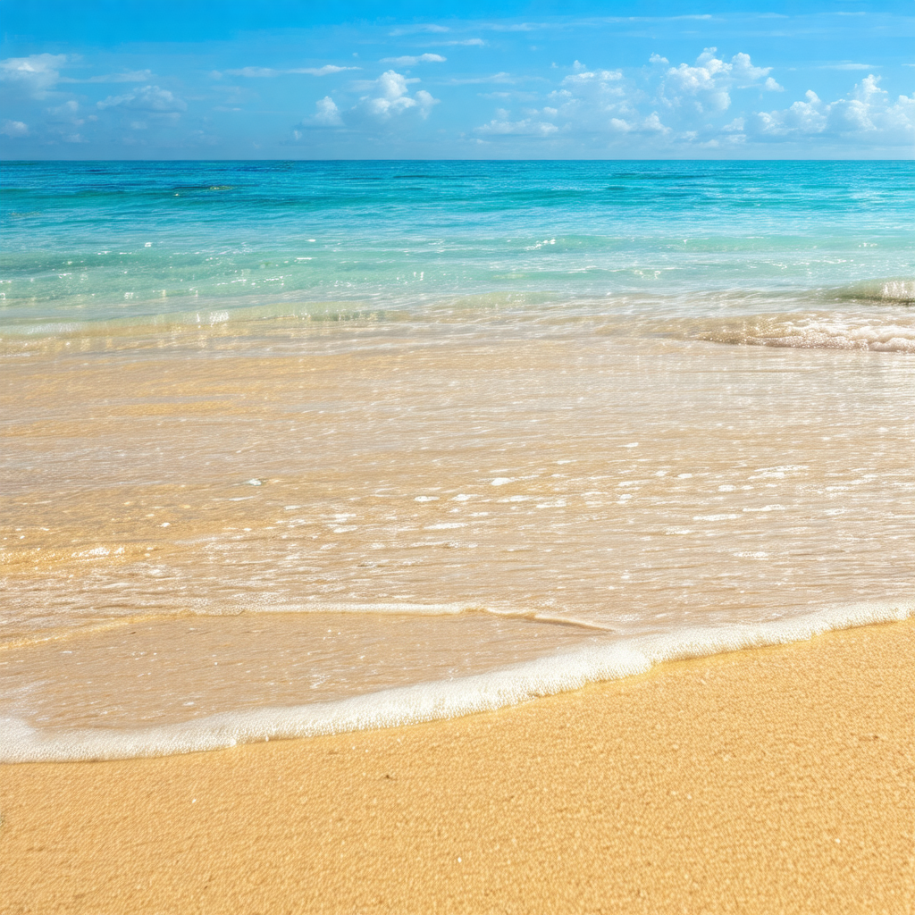 Beautiful beach with a large body of water in the background