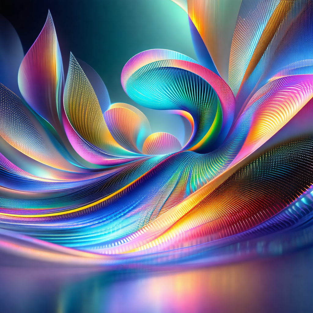Colorful and abstract artwork featuring a swirling patter...