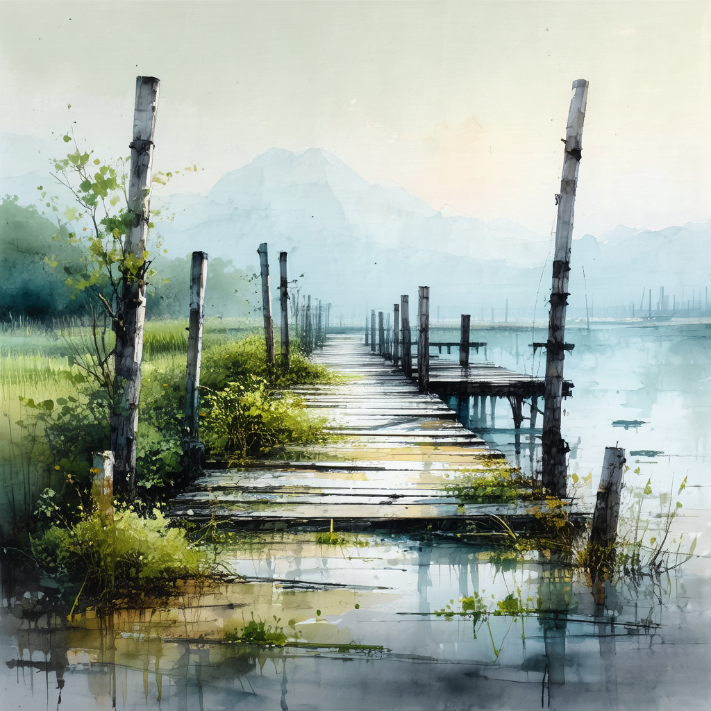 Wooden pier extending out into a body of water