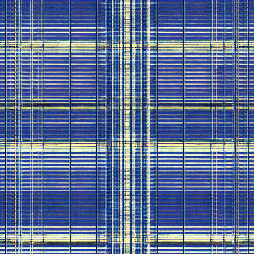 Blue and yellow plaid pattern, which is reminiscent of a ...