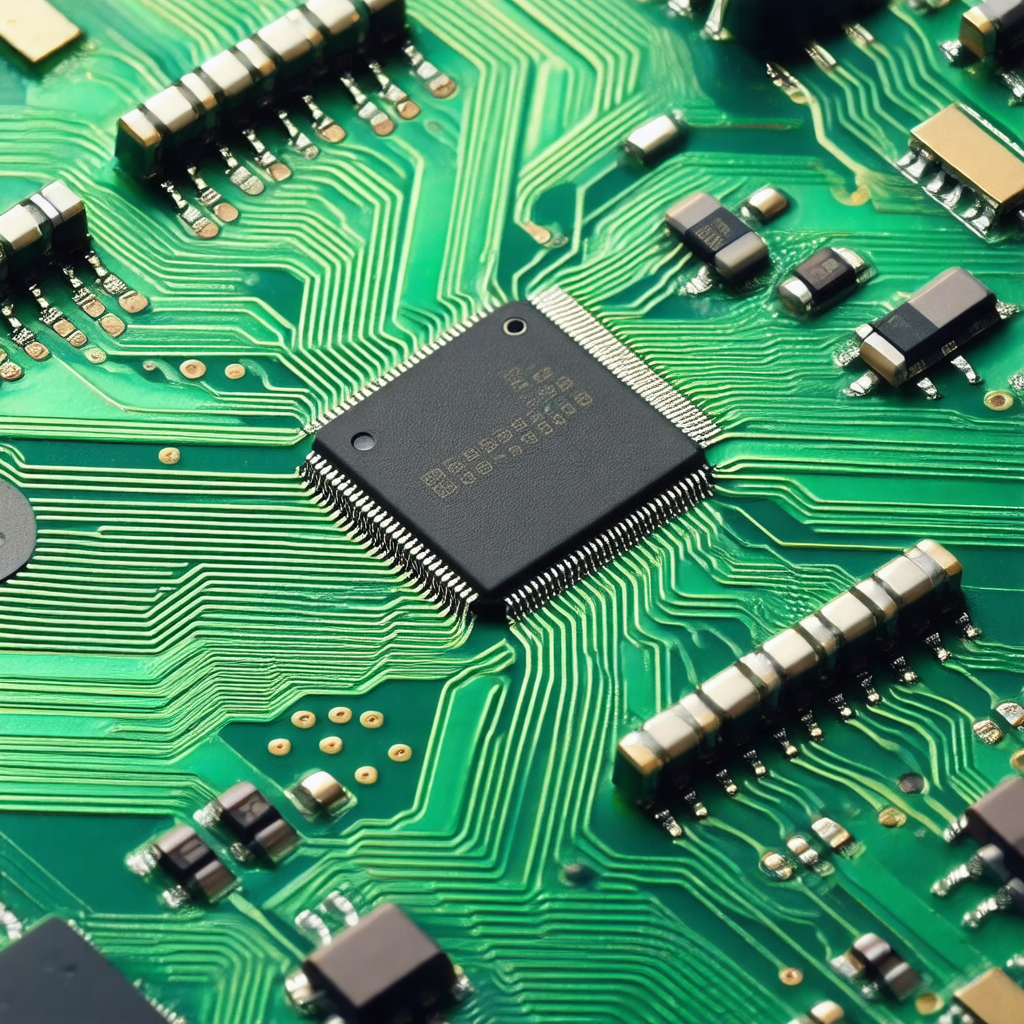 Close-up of a computer chip, which is the central compone...