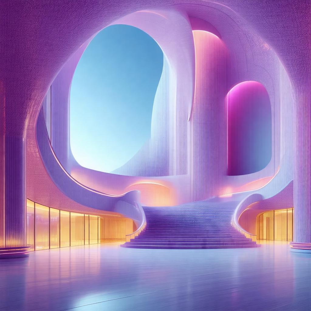 Large, modern building with a unique design