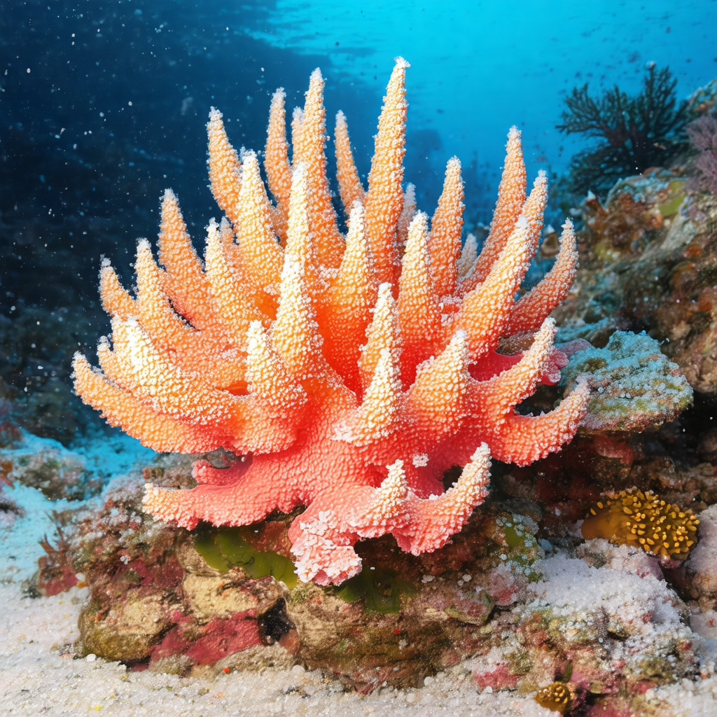 Beautiful coral reef with a variety of colorful coral and...