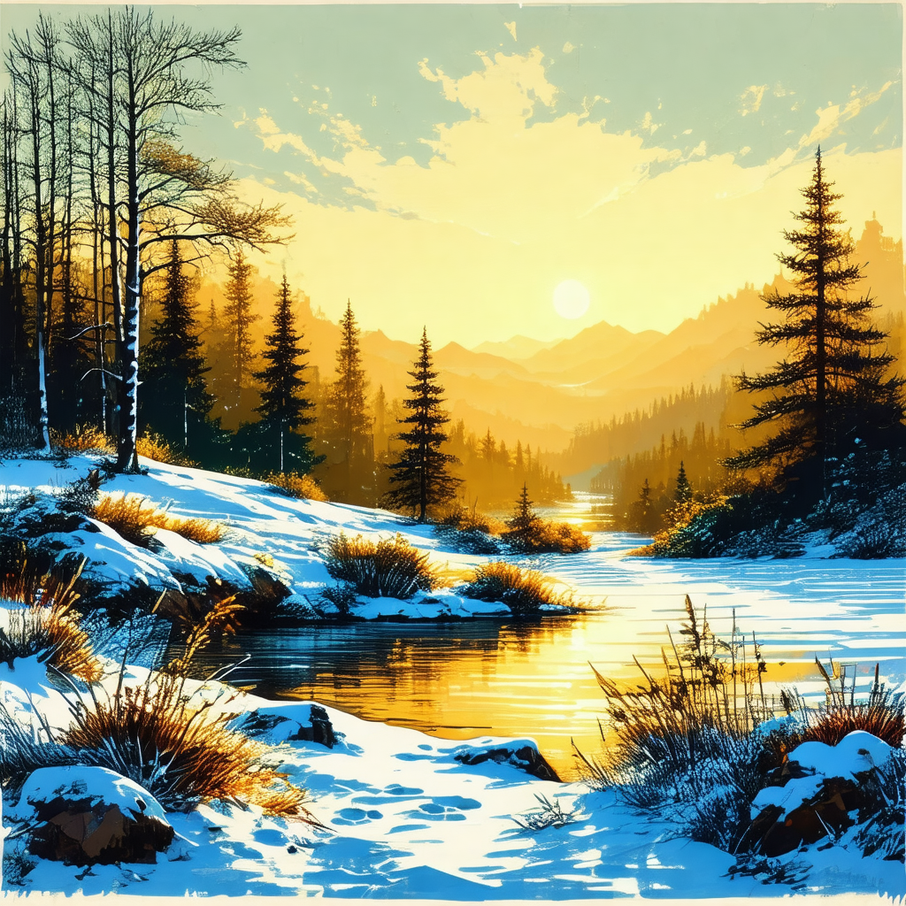 Serene scene of a river flowing through a forest