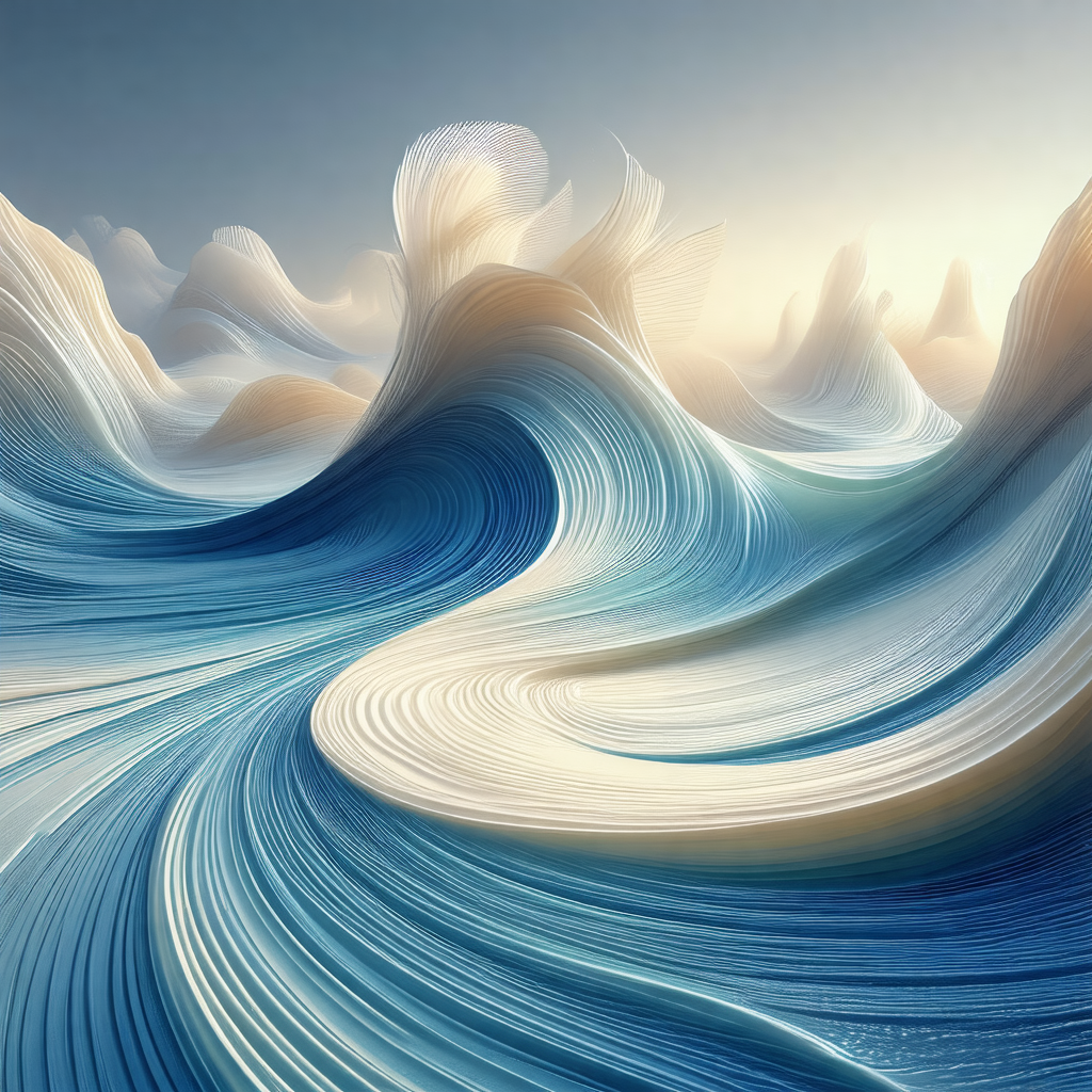 Digital painting of a wave in the ocean