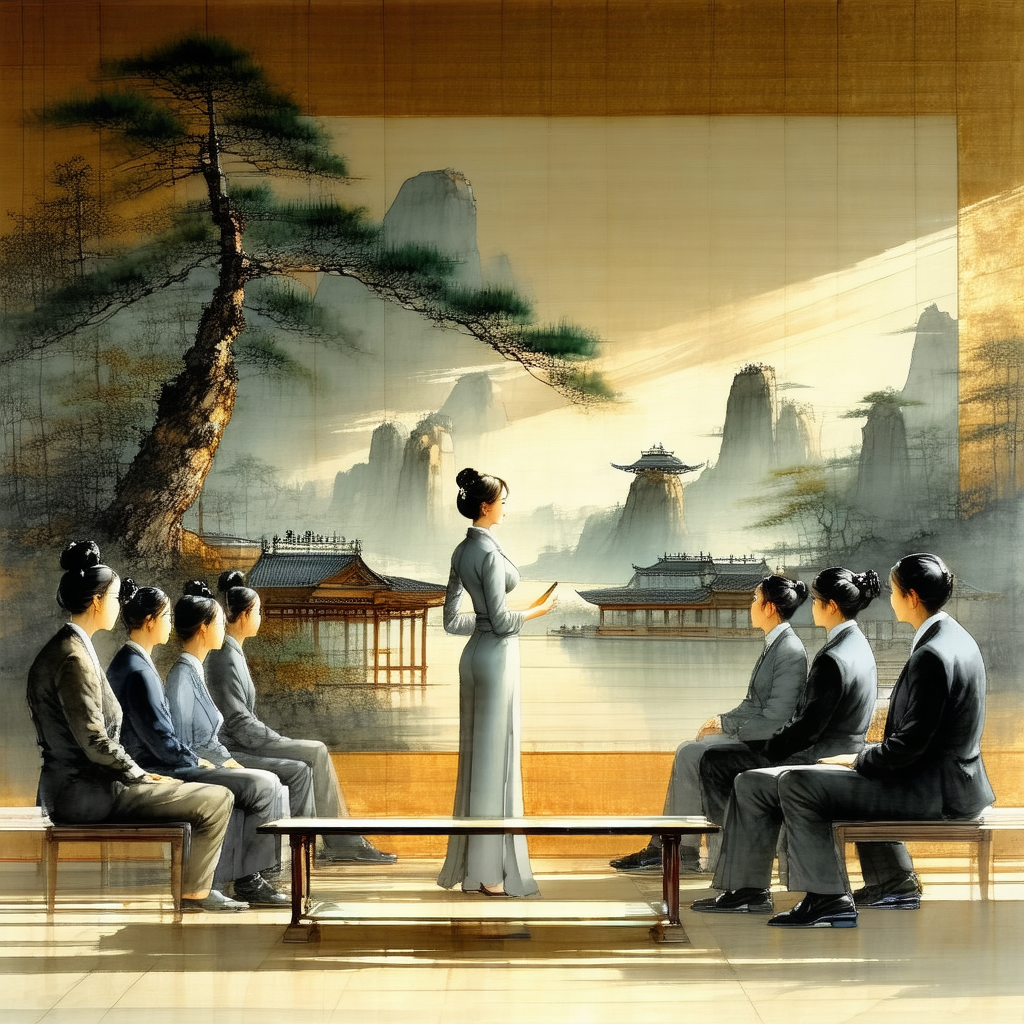 Group of people gathered in a room, possibly a conference...