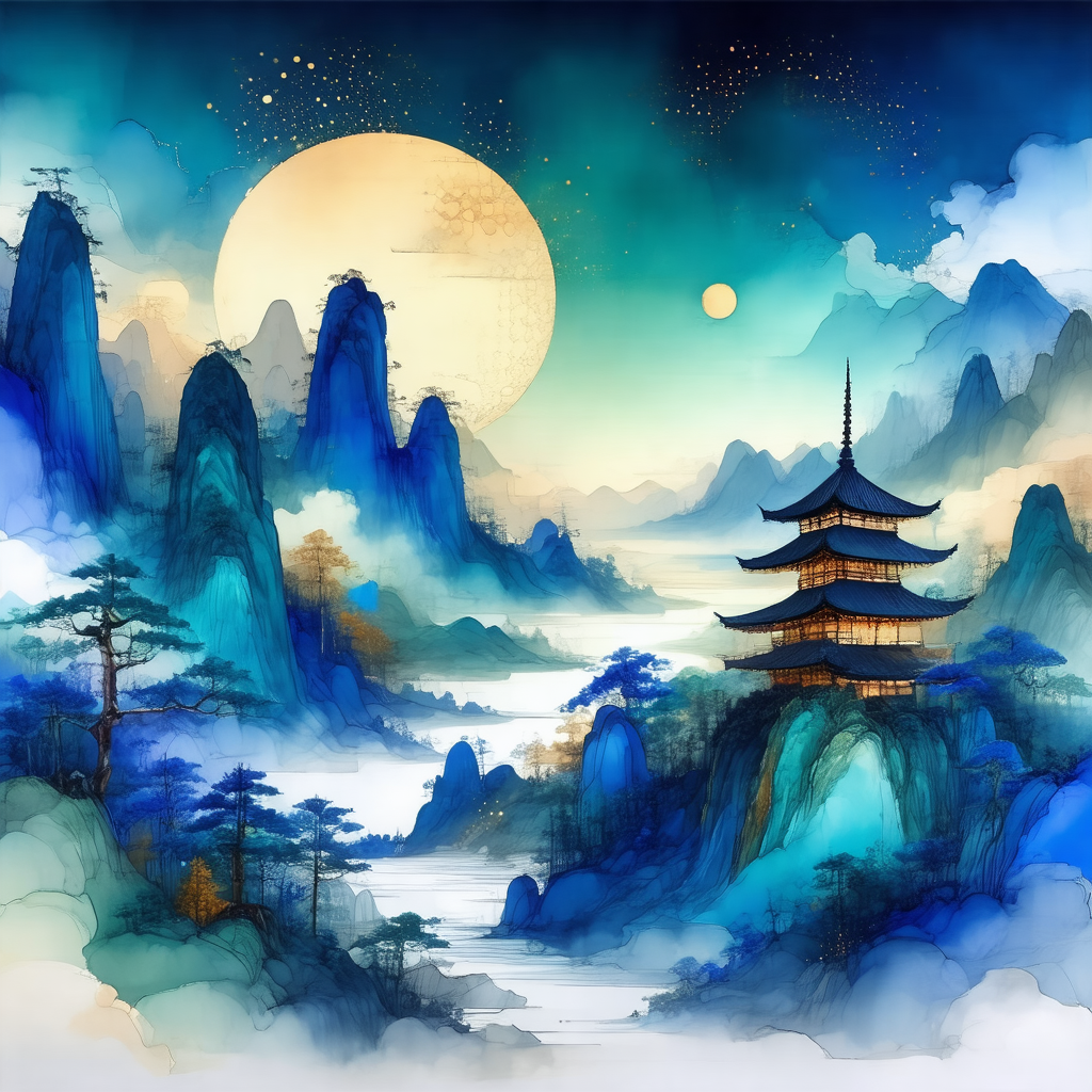 Beautiful landscape with a large, blue mountain range in ...