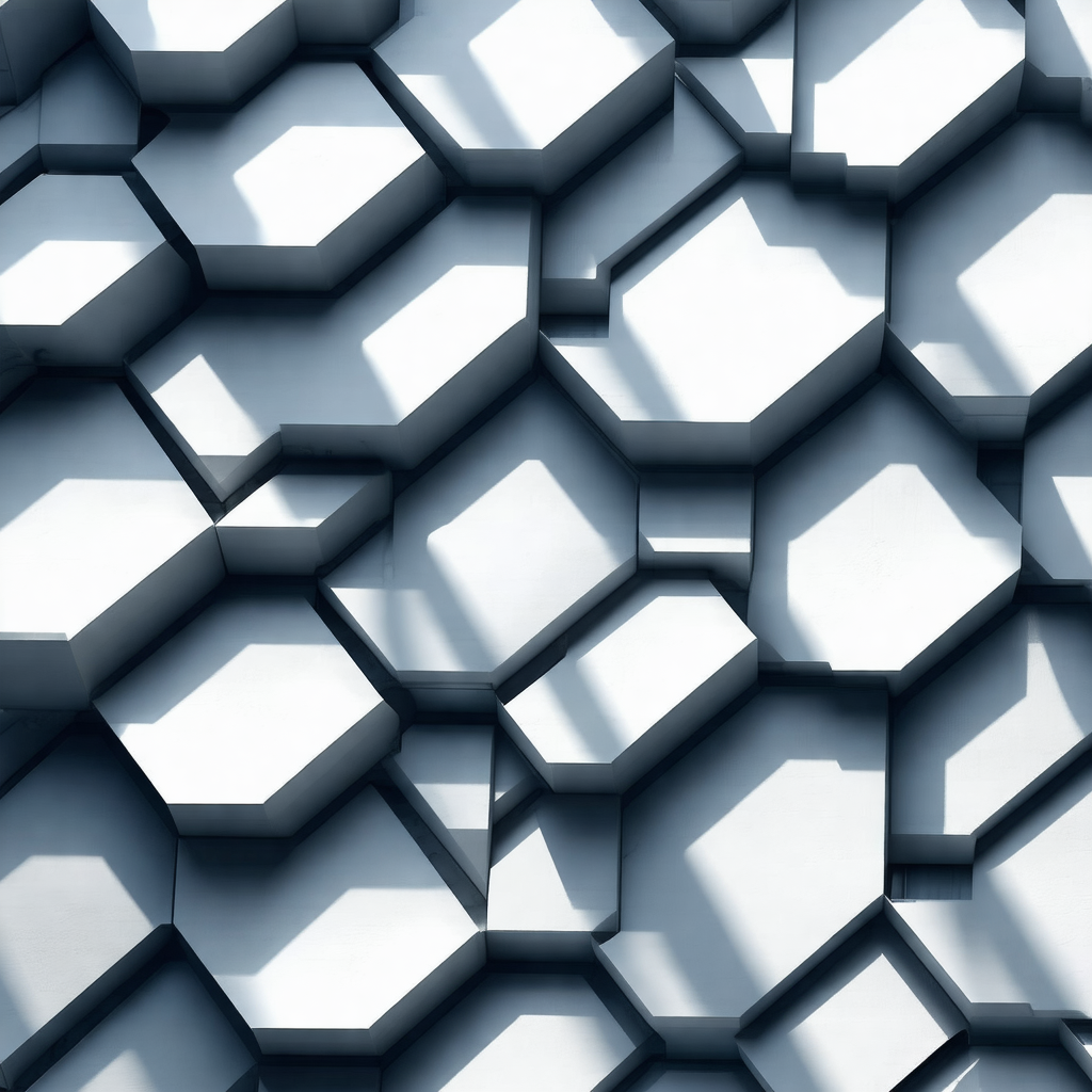 Large, intricate, and shiny wall made of white cubes
