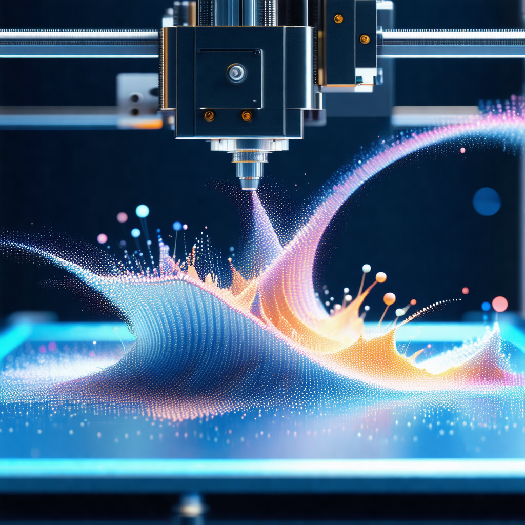 3d printer in action, creating a wave-like design