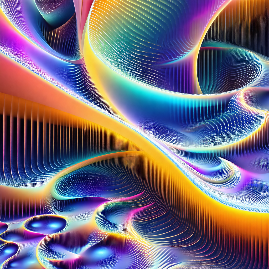 Vibrant and colorful abstract art piece featuring a mix o...