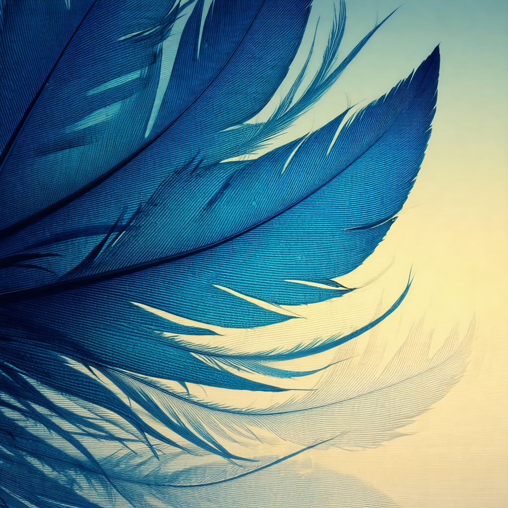 Beautiful blue bird with a long tail, possibly a peacock,...