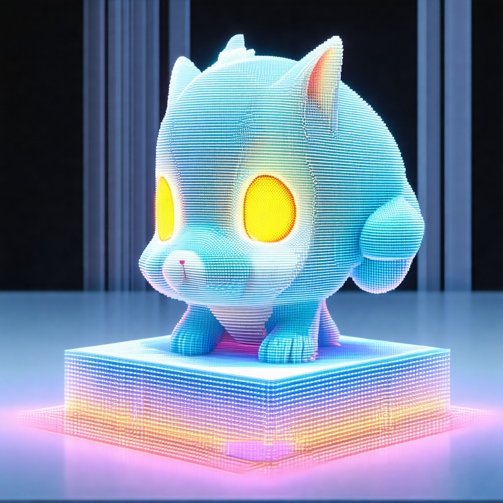 Small, blue, and white stuffed animal sitting on top of a...