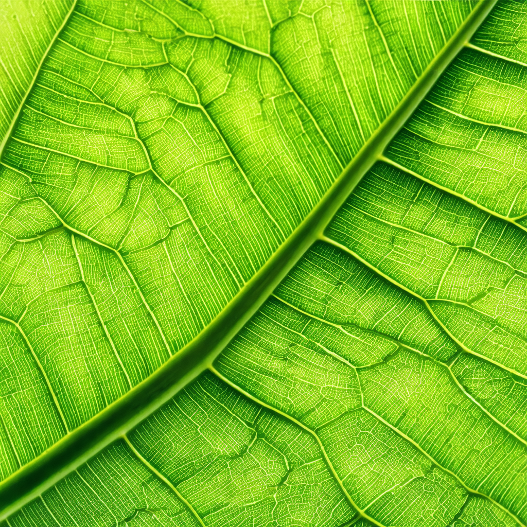 Close-up of a green leaf, possibly a banana leaf, with a ...