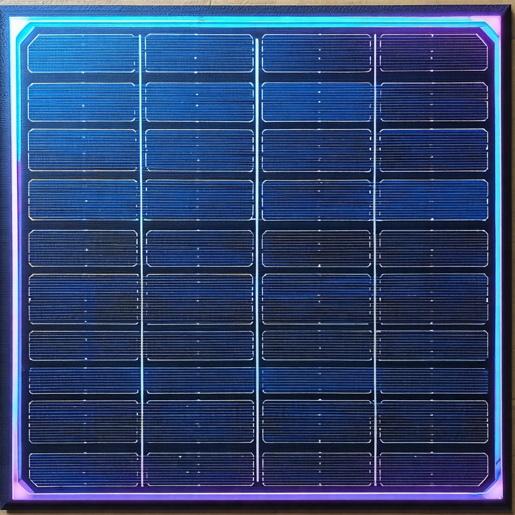 Solar panel with a blue background